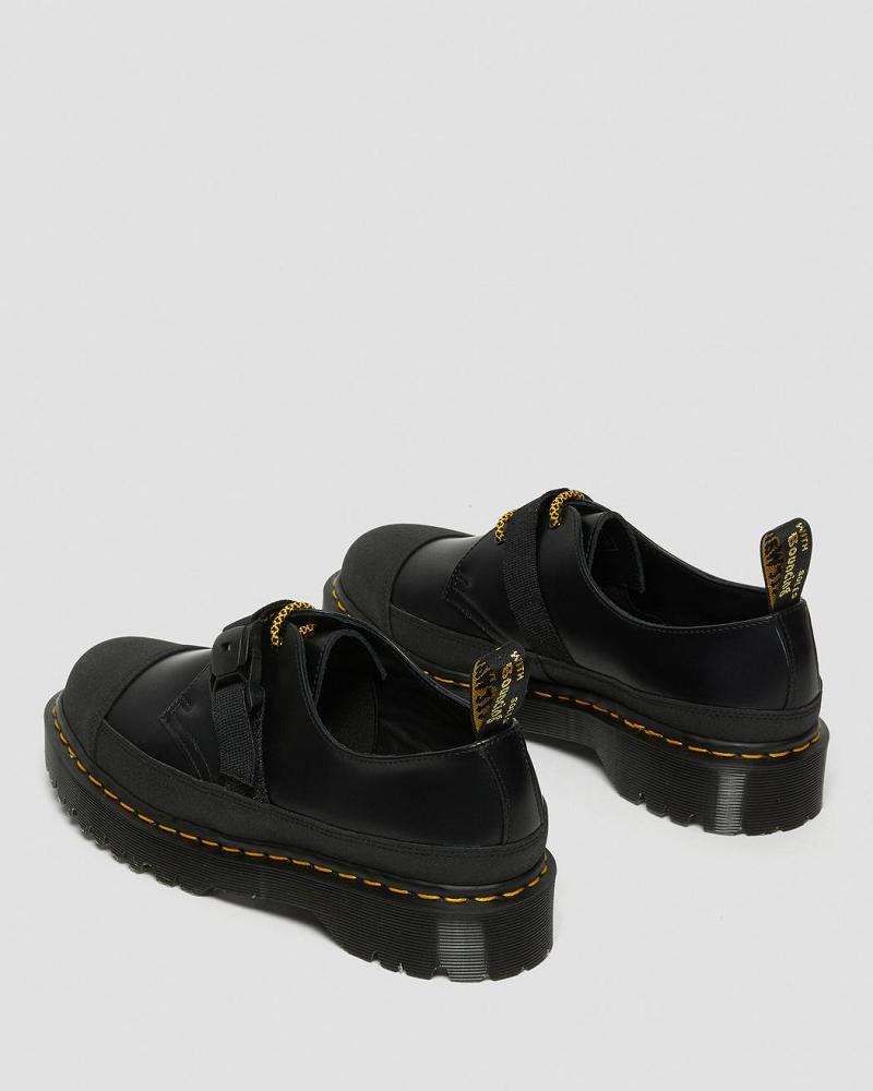 Women's Dr Martens 1461 Made In England Bex Tech Smooth Leather Oxfords Shoes Black | AU 352NWY